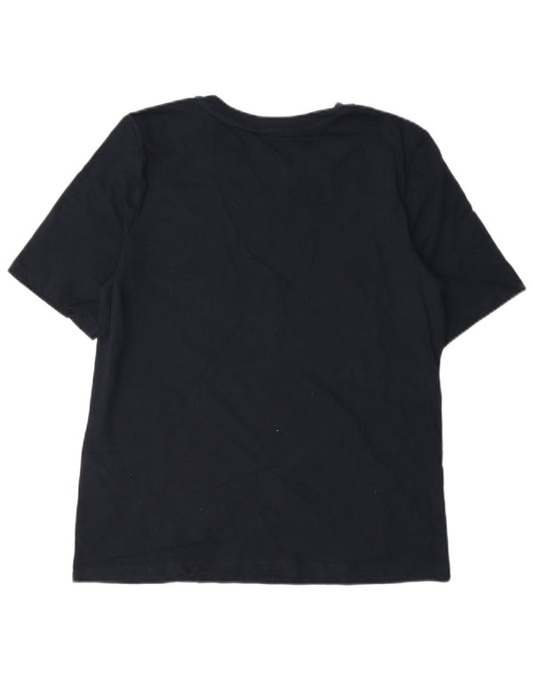 Tommy Hilfiger T-shirt graphique pour femme UK 10 Small Bleu marine Coton