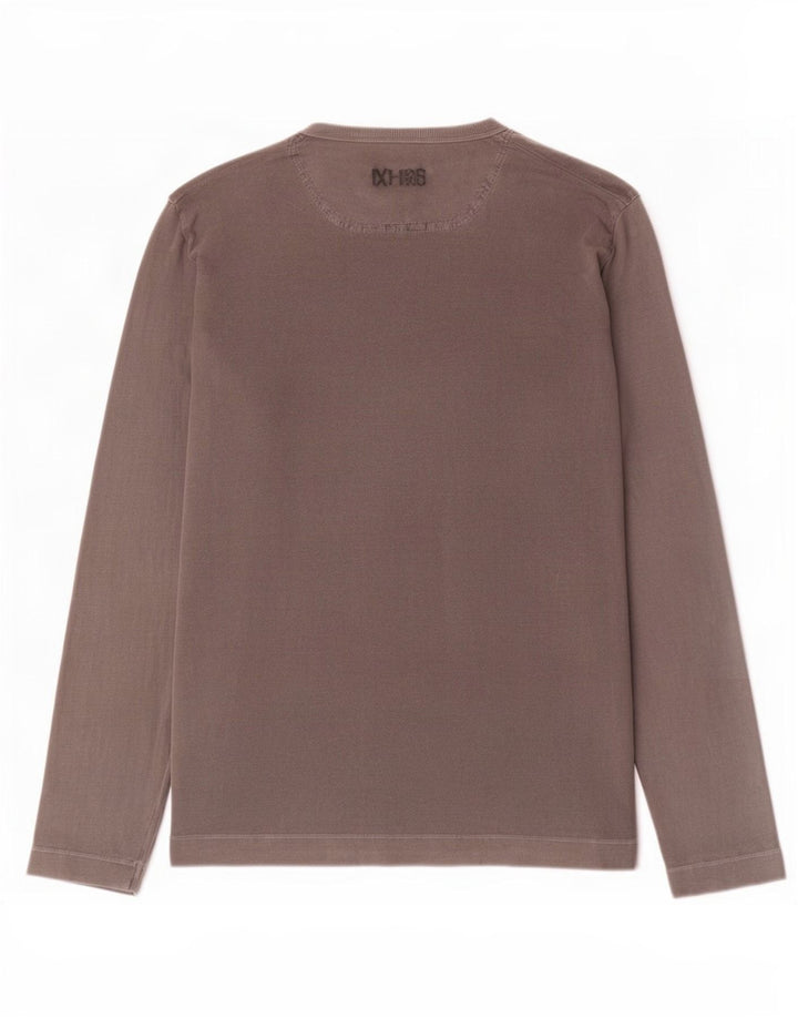 Diesel Haut graphique à manches longues pour hommes en coton gris moyen