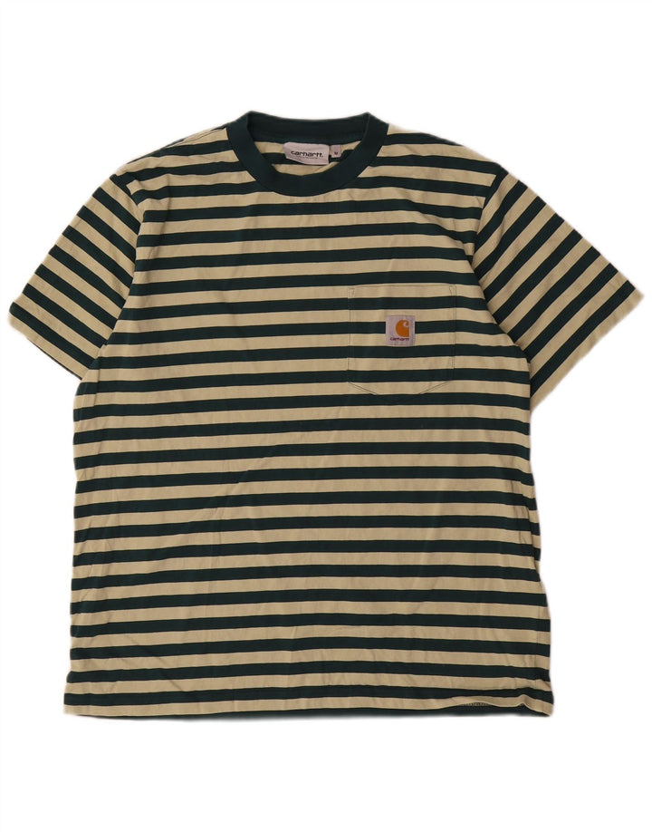 Carhartt T-Shirt Homme Vert Moyen Rayé Coton