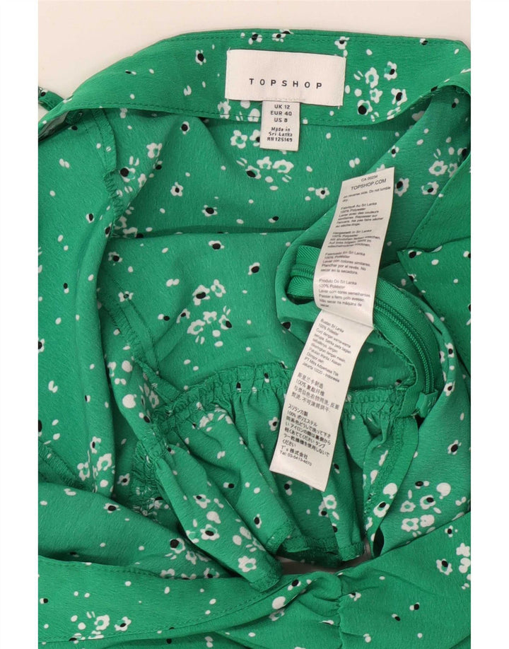 Topshop Femme Cami Top UK 44 Polyester Floral Vert Moyen