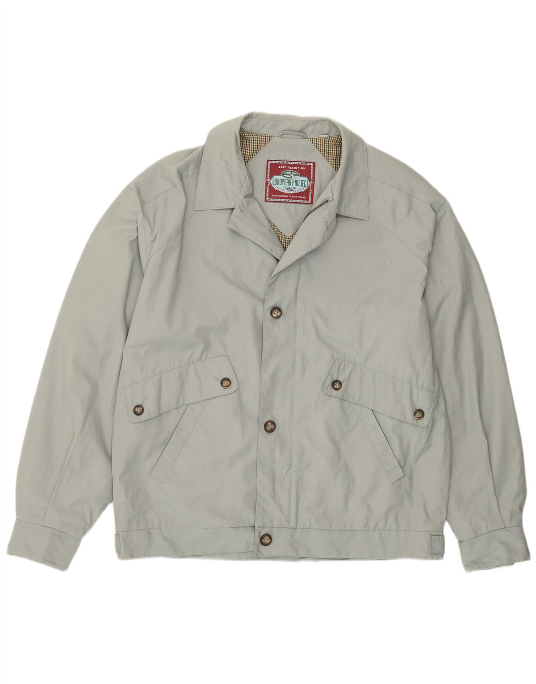 European Project Veste Bomber Homme UK 40 Large Gris Polyester
