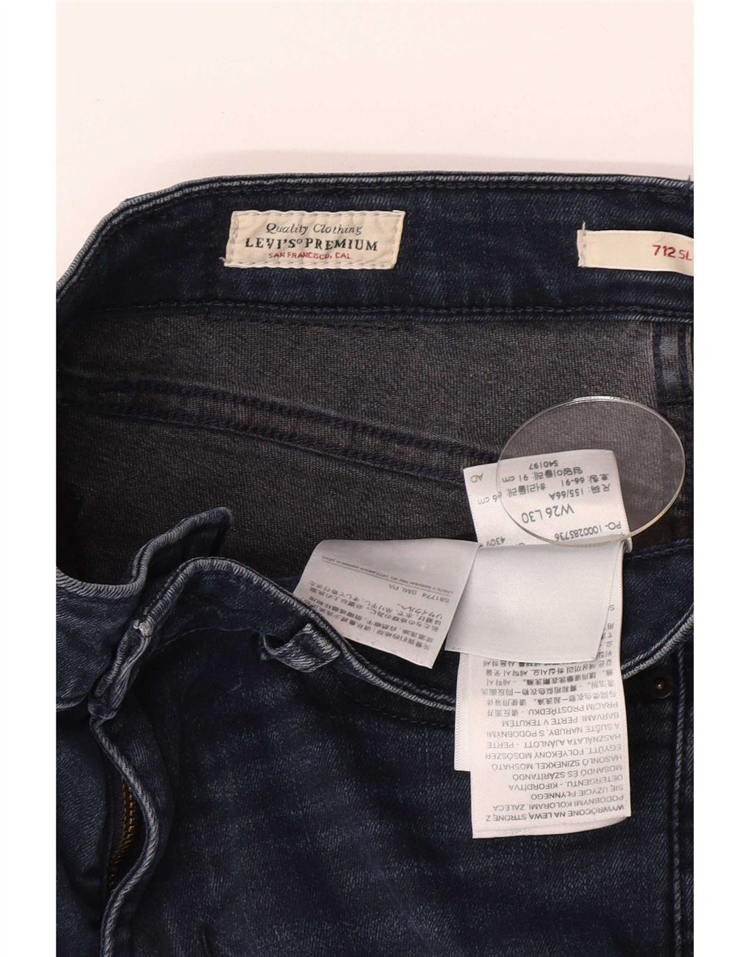 Levi's Jean Slim 712 Femme W26 L30 Bleu Marine Coton