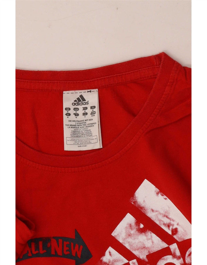 Adidas T-Shirt Graphique Homme Rouge Moyen Coton