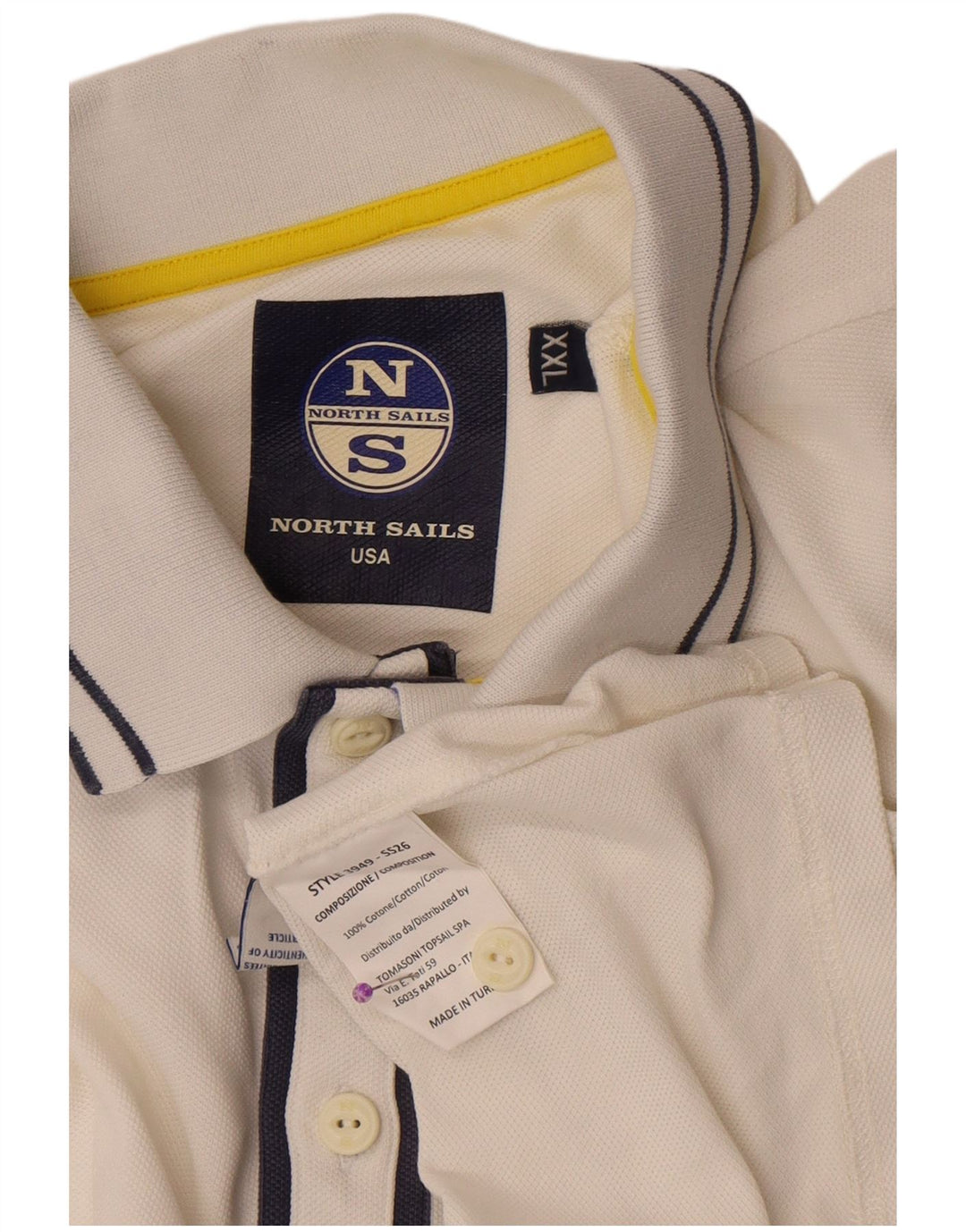 North Sails Polo Homme 2XL Blanc Rayé Coton