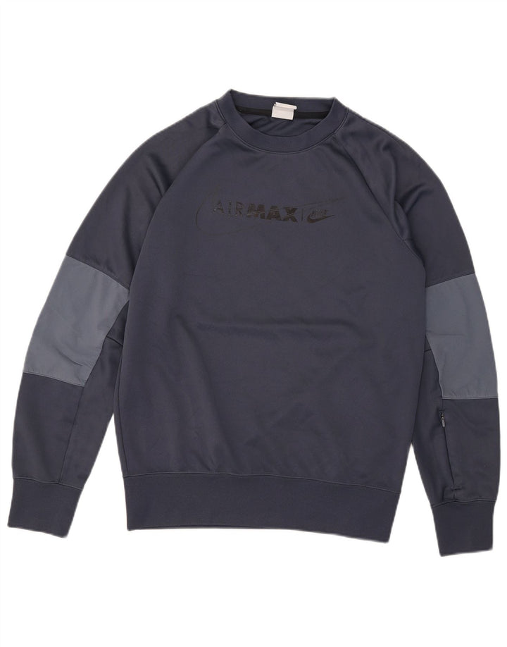 Nike Sweat-shirt graphique pour homme en polyester color block Bleu marine Taille S