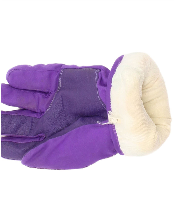 vintage Womens Graphic Ski Gants Grand Violet