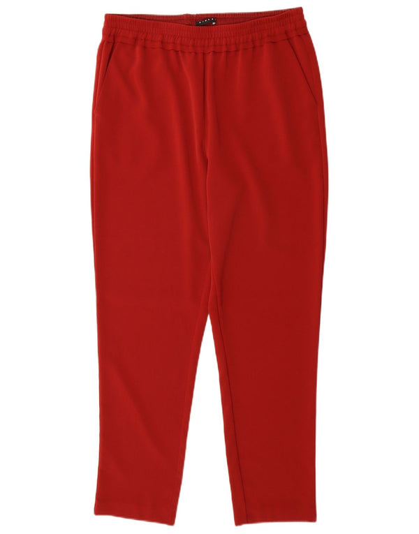 Sisley Pantalon De Survêtement UK 14 Rouge Moyen Femme