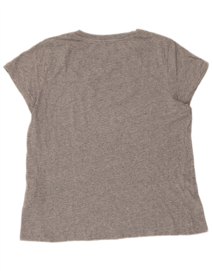 LEVI'S T-Shirt Graphique Femme UK 14 Grand Coton Chiné Gris