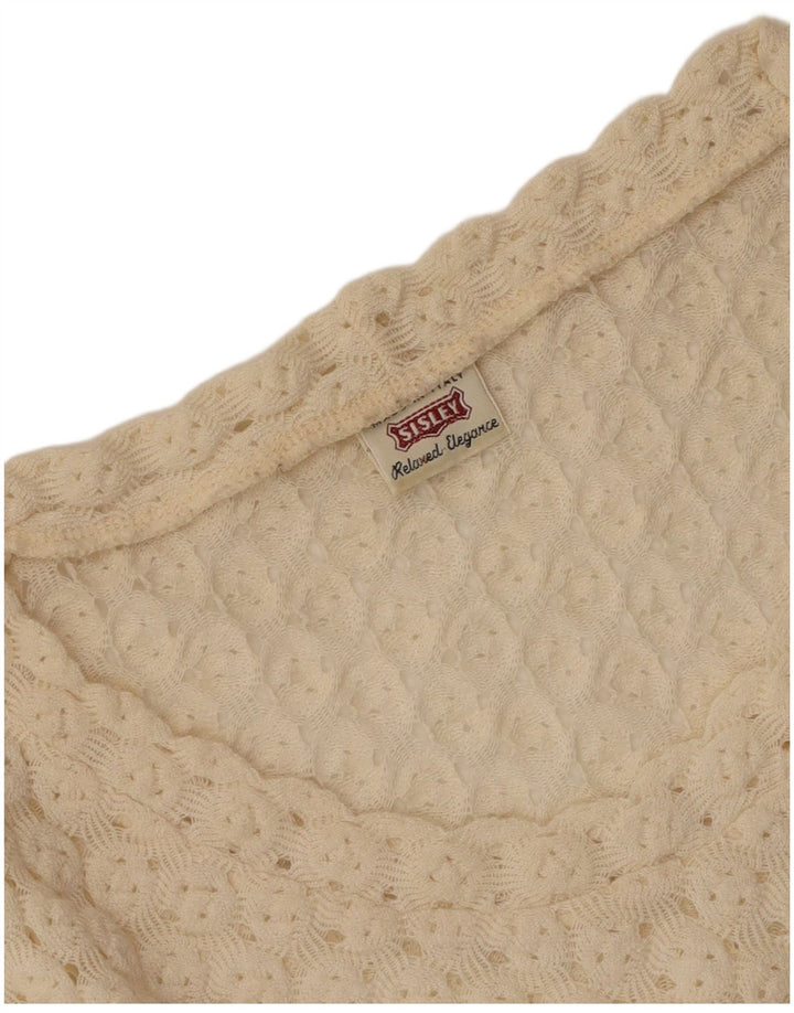 Sisley Femme Relaxed Elegance Pull Col V UK 12 Medium Off White