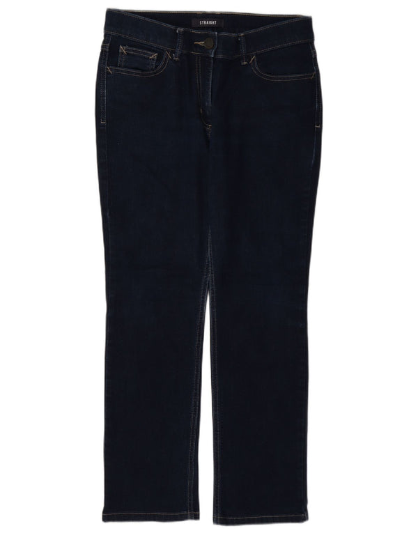 Marks & Spencer Jean droit pour femme UK 12 Medium W30 L27 Bleu marine Coton