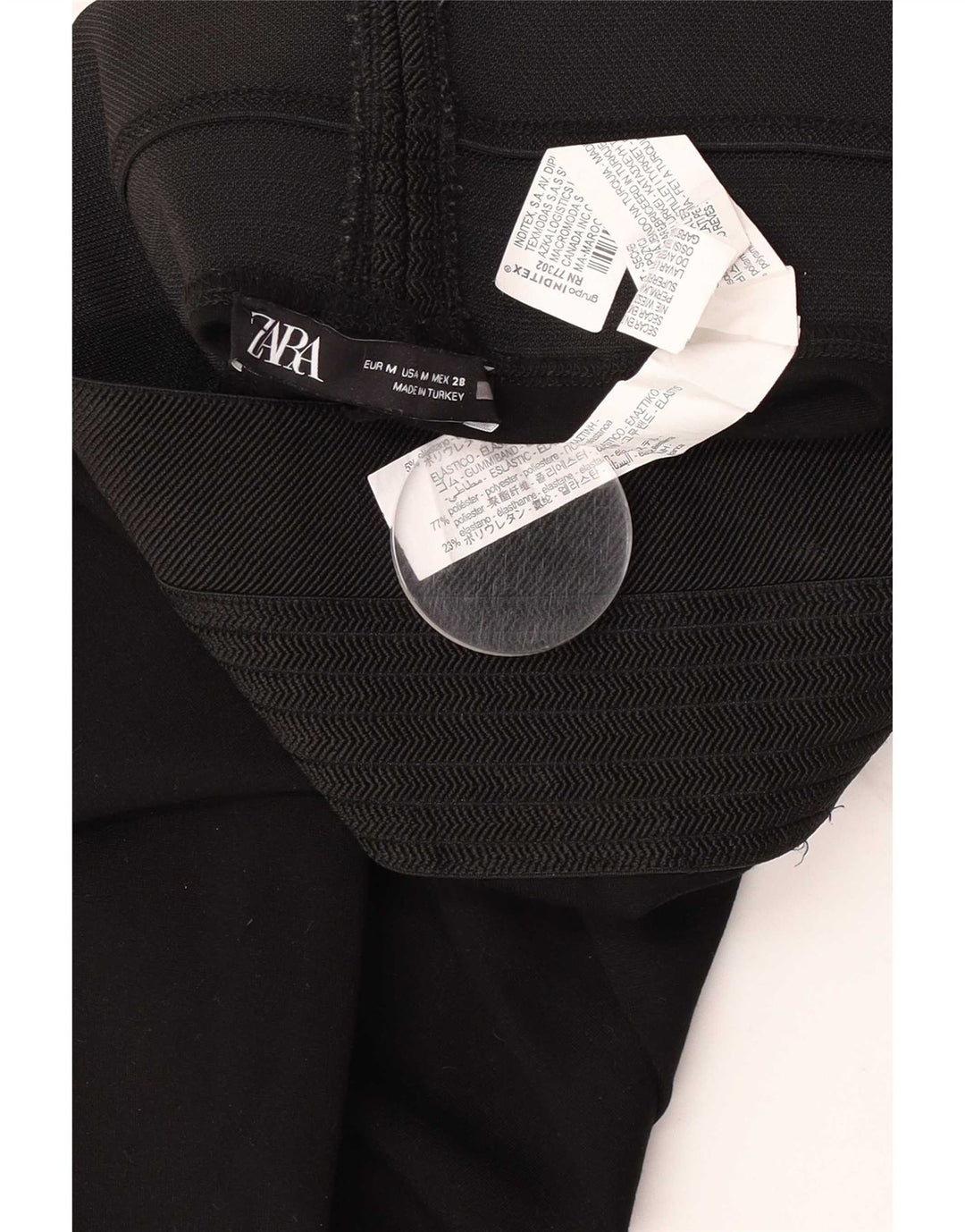 Zara Womens Crop Leggings UK 12 Medium Noir Polyester