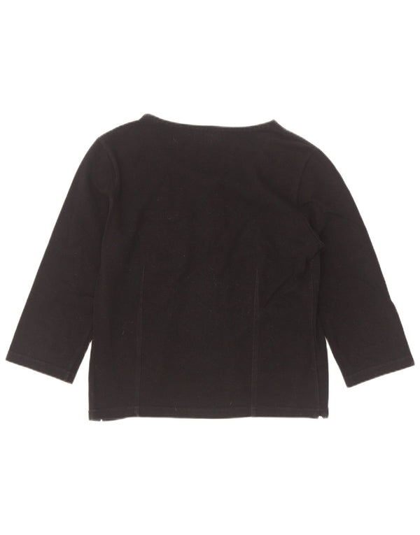Sergio Tacchini Womens 3/4 Sleeve Shirt Blouse UK 10 Small Black