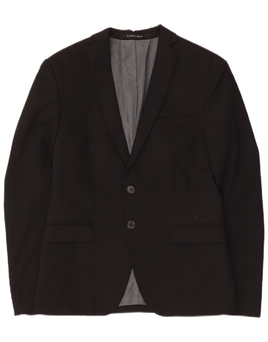 ZARA Veste blazer à 2 boutons pour homme UK 34 XS Noir Viscose