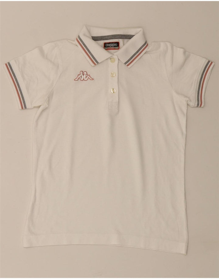Kappa Polo Femme UK 10 Petit Coton Blanc