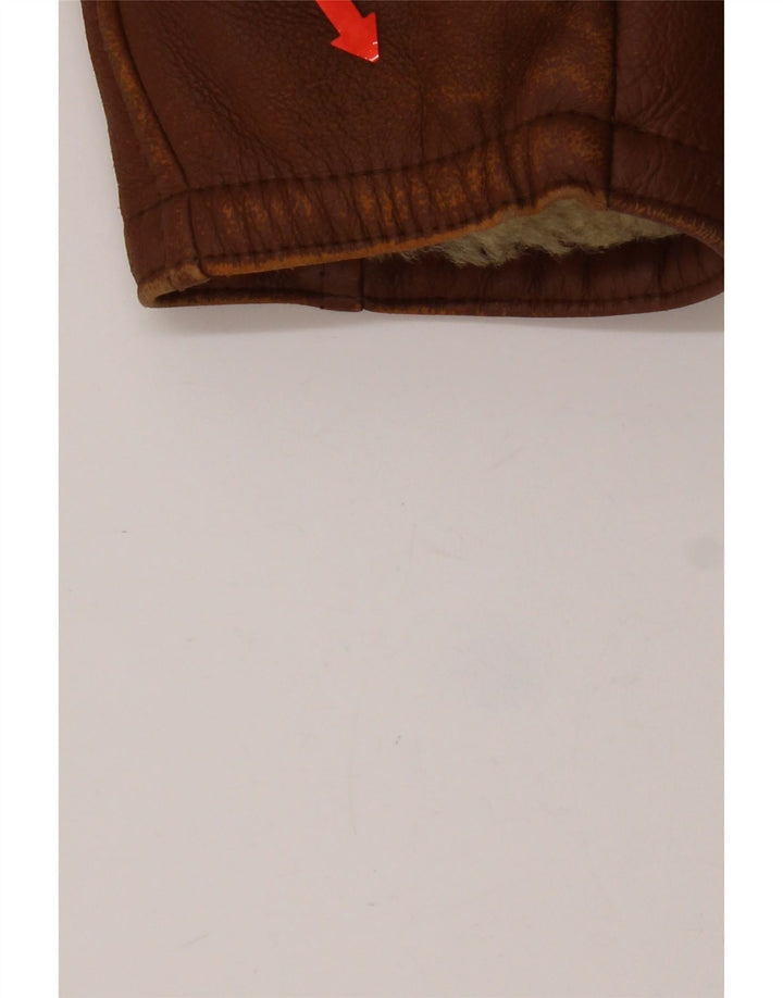 Veste Shearling Femme Vintage IT 50 Grand Shearling Brun