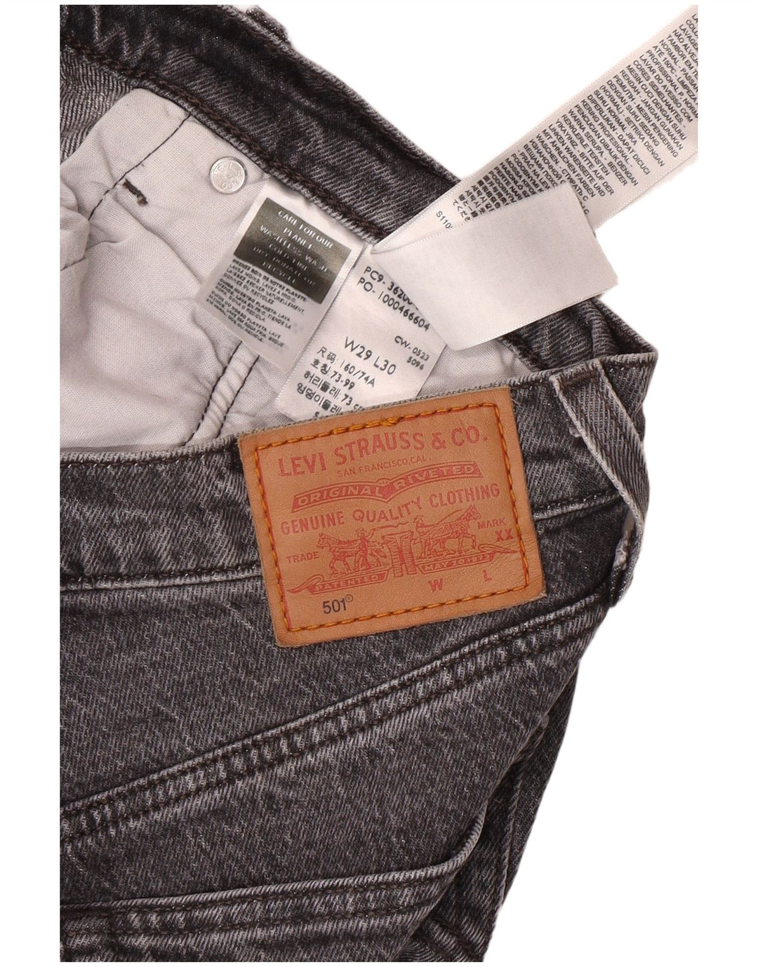 LEVI'S Jean Droit 501 Homme W29 L30 Gris Coton