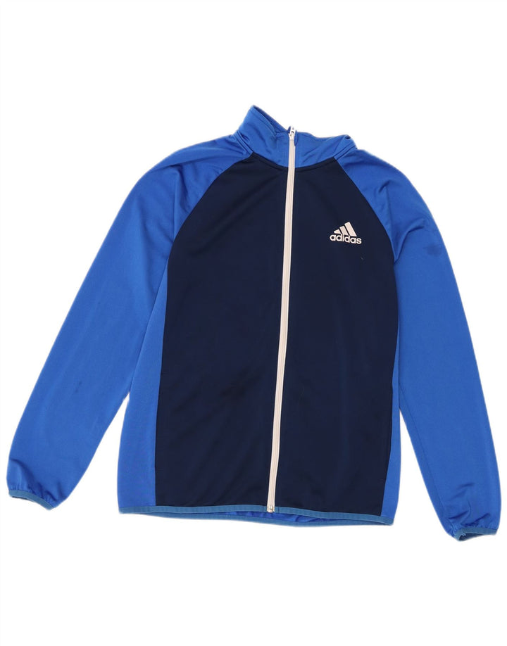 Adidas Veste de Survêtement Garçon 13-14 Ans Bleu Colorblock Polyester