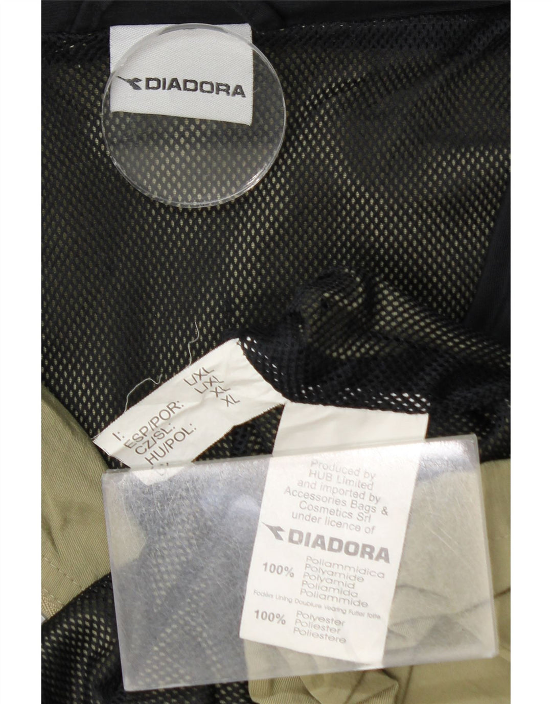 DIADORA Veste de pluie à capuche pour homme UK 42 XL Kaki Polyamide