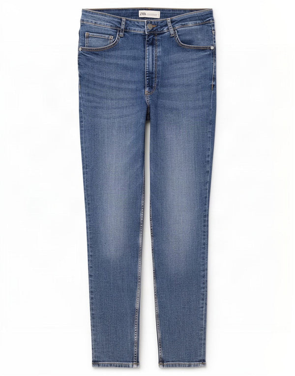 Zara Jean skinny pour femme EU 42 Large W32 L27 Bleu
