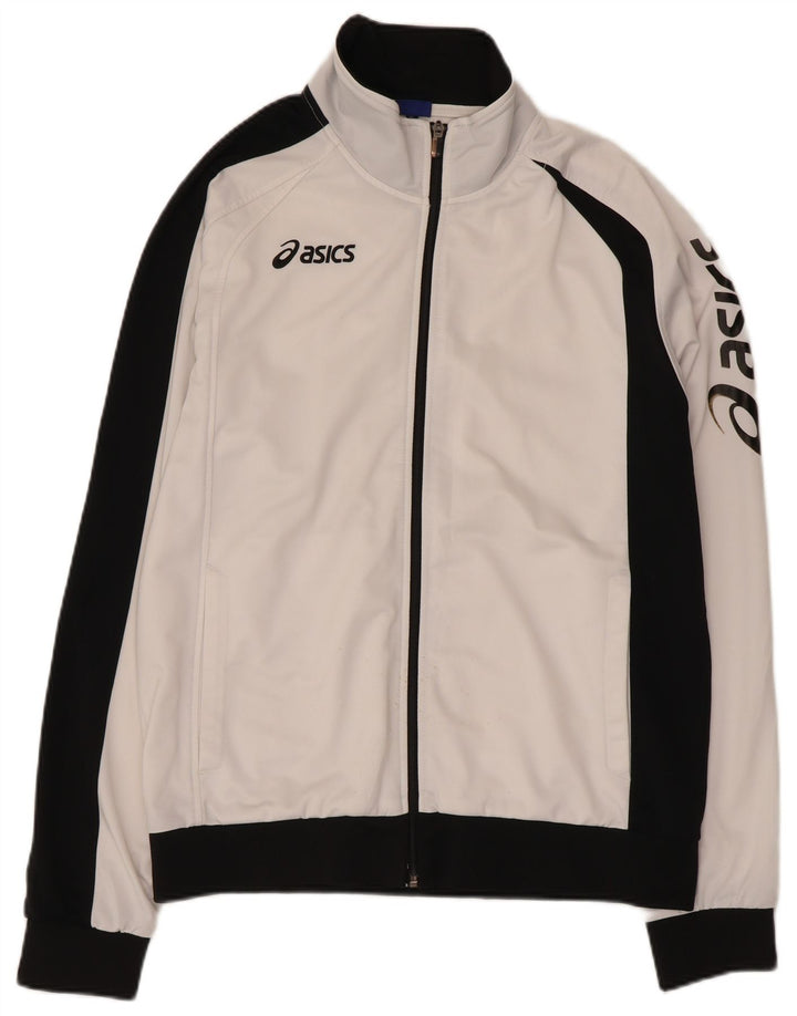 Asics Veste de survêtement graphique pour femme UK 18 XL Blanc Colourblock