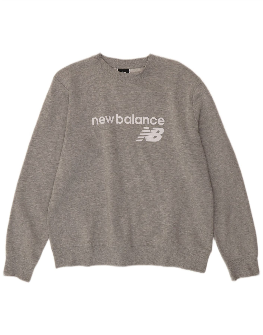 NEW BALANCE Sweat-shirt graphique pour femme UK 16 Large Gris Coton