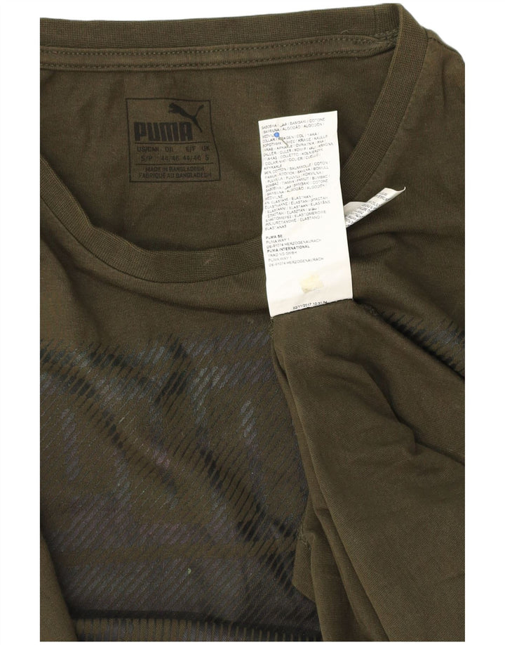 PUMA T-Shirt Graphique Homme Petit Vert Coton