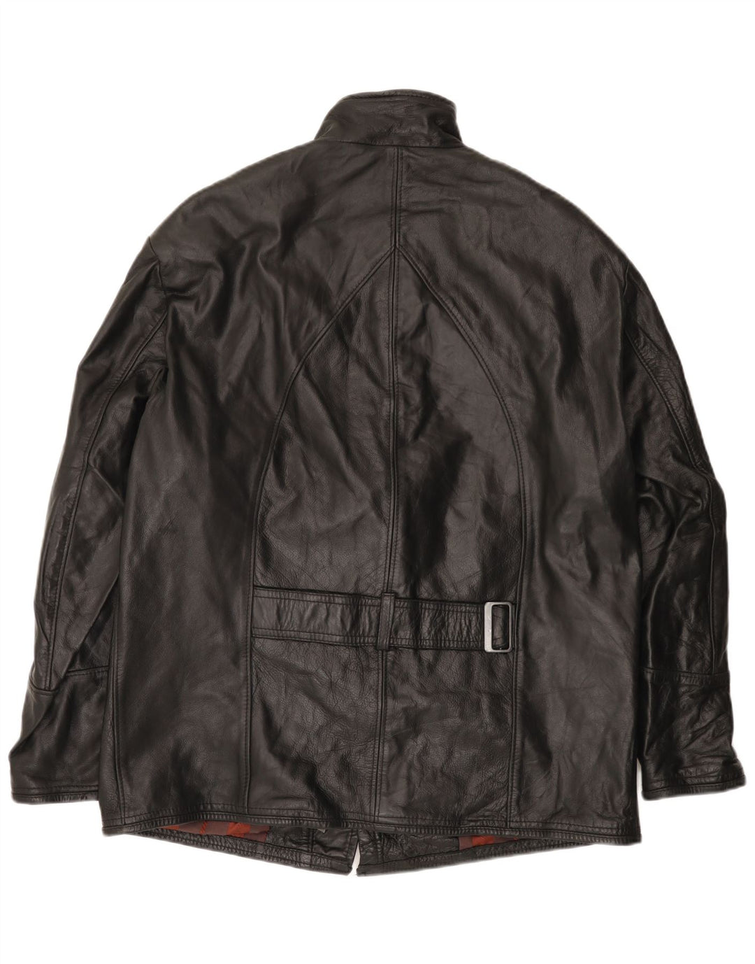 VINTAGE Veste en cuir homme UK 42 XL Noir