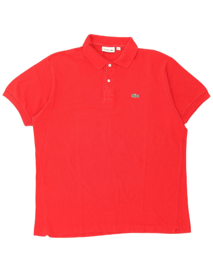 Lacoste Polo coupe classique pour homme Taille 7 2XL Coton rouge