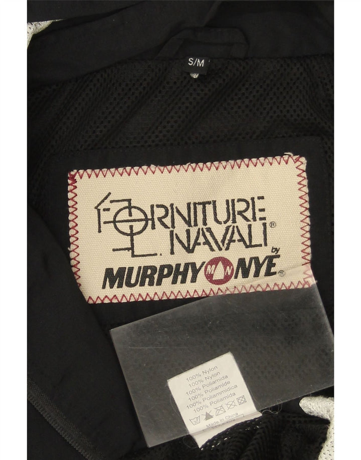 MURPHY & NYE Veste de pluie à capuche graphique pour homme UK 36 Small Noir Colourblock