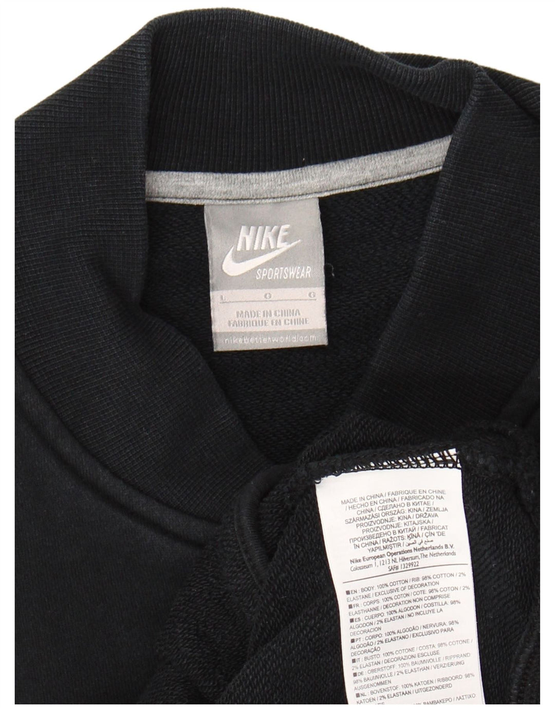 NIKE Mens Tracksuit Top Jacket Large Navy Blue Cotton