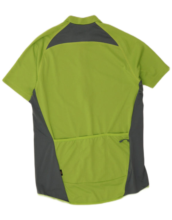 Jack Wolfskin T-shirt à col zippé pour homme UK 40 Vert moyen Colourblock