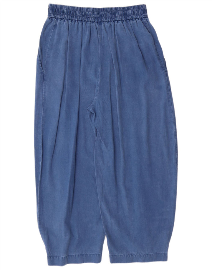 BENETTON Pantalon Capri Fuselé Femme Petit W26 L22 Bleu Lyocell