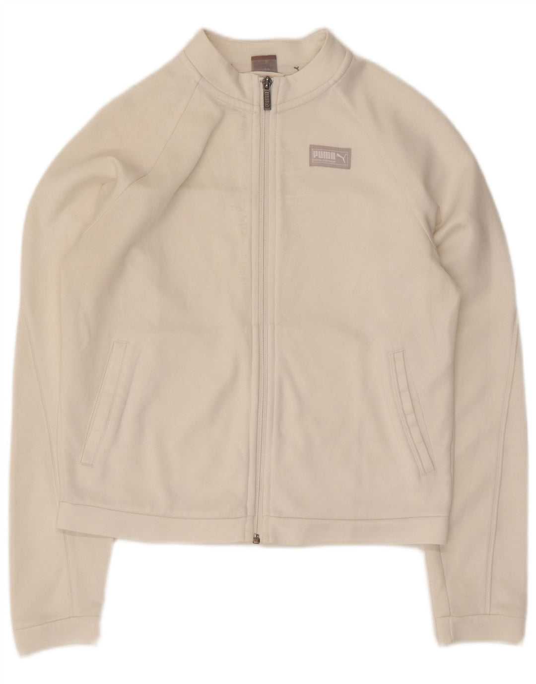Puma Veste de survêtement surdimensionnée pour femme UK 10 Petit Blanc Polyester