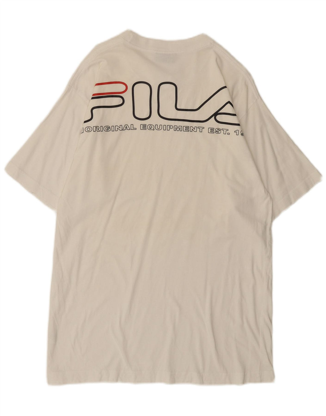 Fila T-Shirt Graphique Homme Blanc Moyen Coton