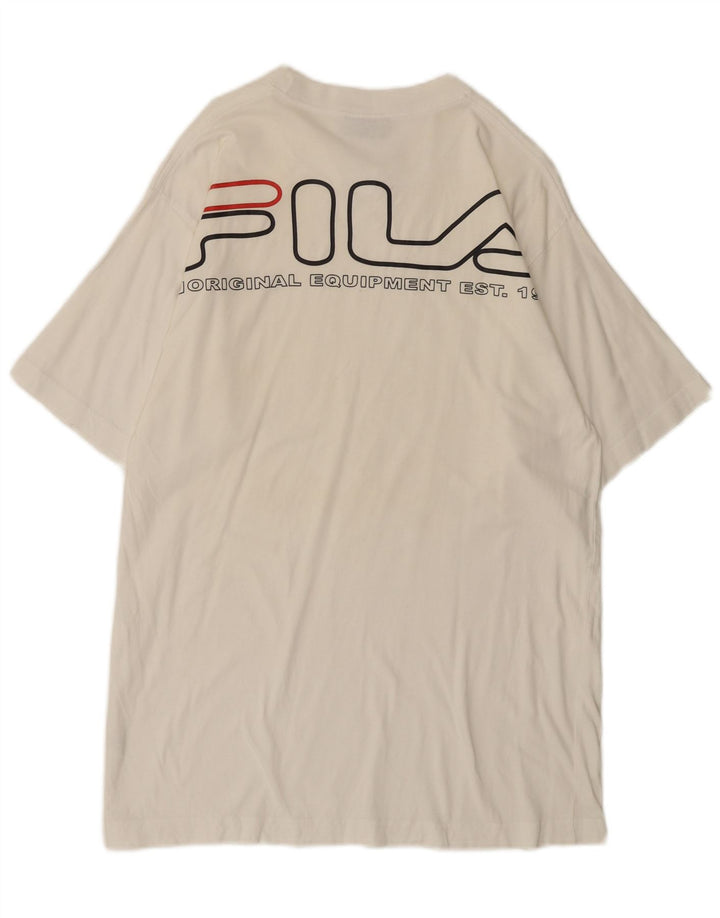 Fila T-Shirt Graphique Homme Blanc Moyen Coton