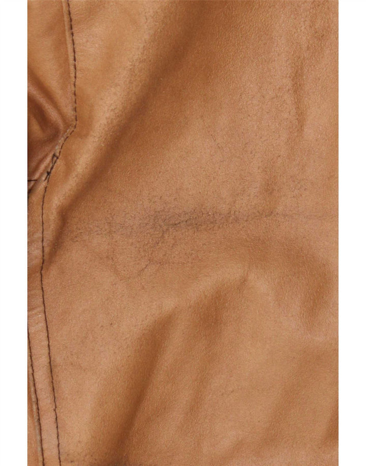 veste en cuir femme vintage UK 18 XL Beige