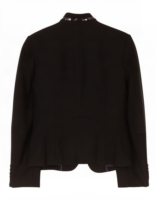 Edina Ronay Veste Blazer Femme UK 10 Petite Laine Noire