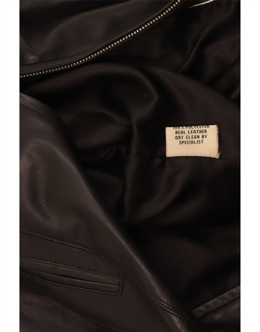 Veste en cuir femme vintage UK 12 Noir Moyen