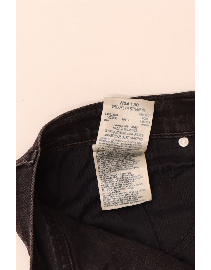 Lee Jean Droit Brooklyn Homme W34 L30 Noir Coton