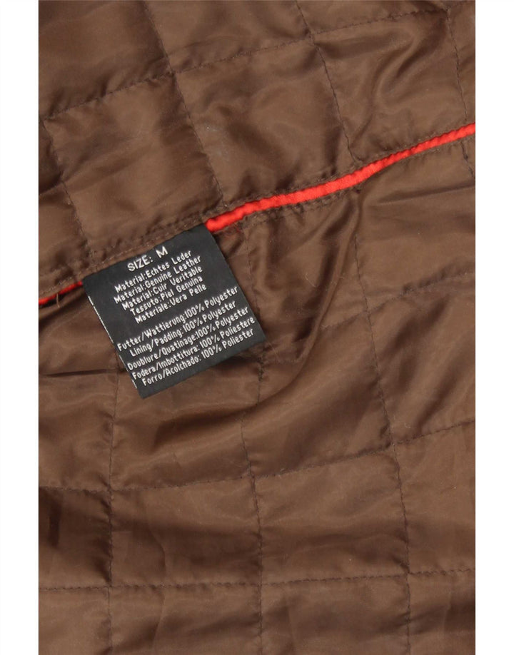 veste en cuir homme vintage UK 38 Cuir brun moyen