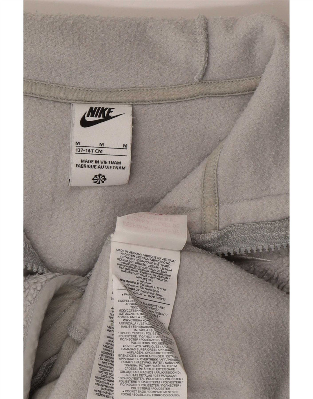 Veste polaire à capuche Nike garçon 11-12 ans gris moyen polyester