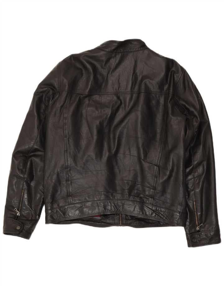 veste en cuir homme vintage IT 54 XL Noir