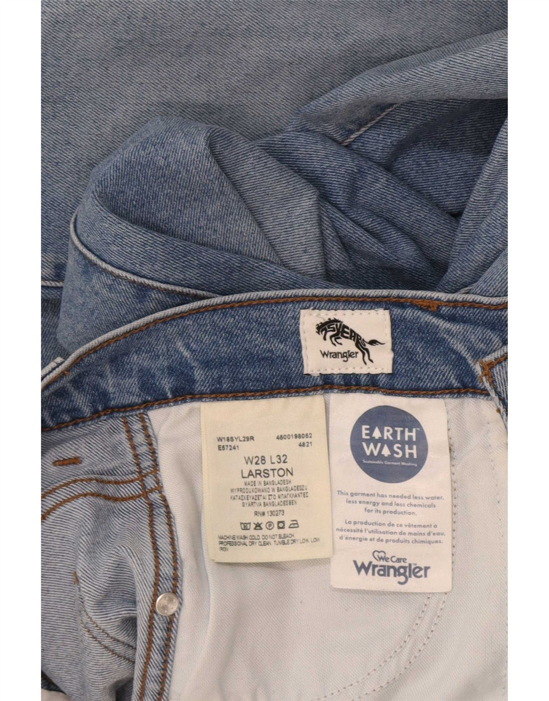 Wrangler Jean Larston Slim Homme W28 L32 Bleu Coton