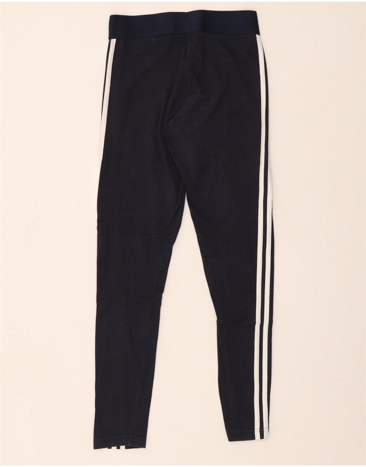 ADIDAS Leggings Femme UK 8/10 Petit Bleu Marine