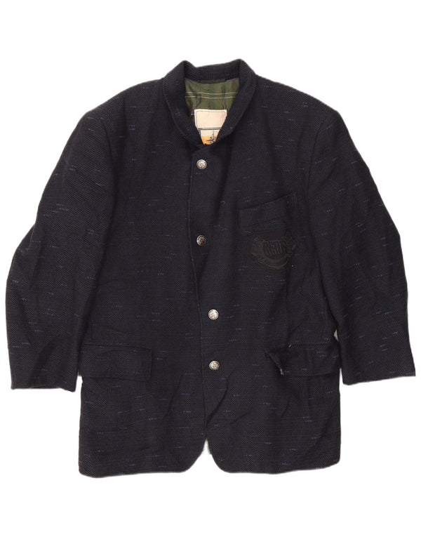 RED'S Veste Blazer 4 Boutons pour Homme UK 40 Large Bleu Marine Moucheté