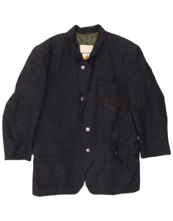 RED'S Veste Blazer 4 Boutons pour Homme UK 40 Large Bleu Marine Moucheté