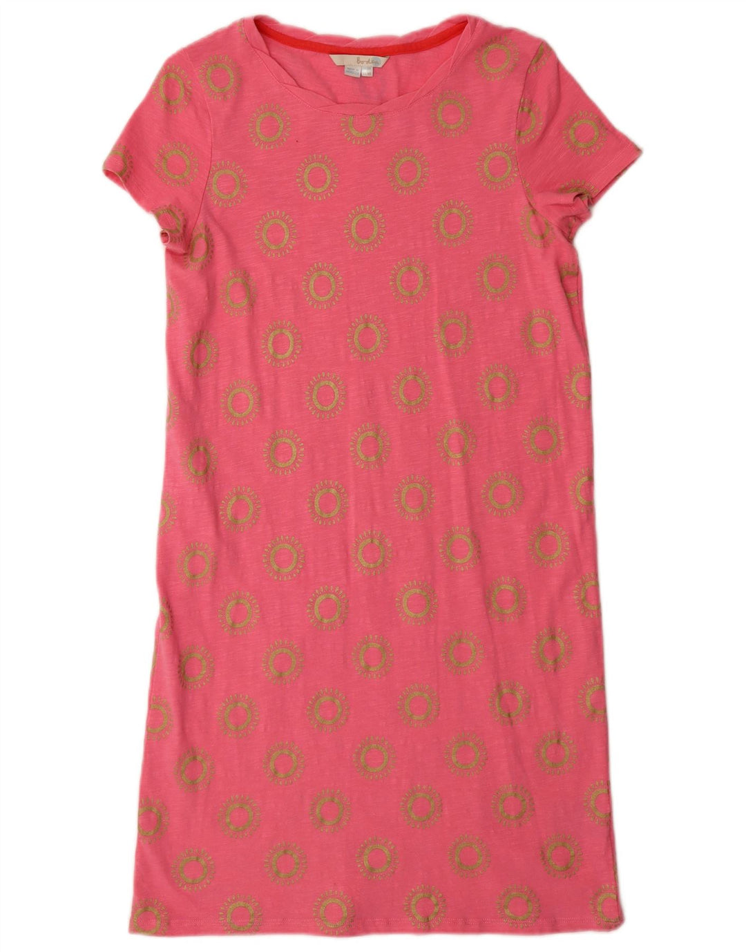 BODEN Robe T-Shirt Femme UK 10 Petit Coton Floral Rose