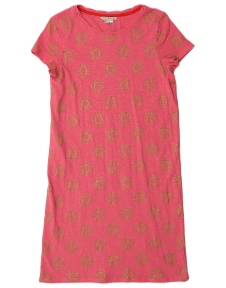 BODEN Robe T-Shirt Femme UK 10 Petit Coton Floral Rose