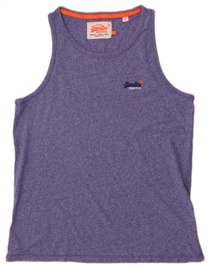 Superdry Débardeur Homme Large Bleu Moucheté