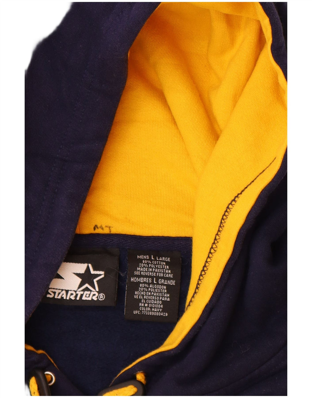 STARTER Pull à capuche graphique sans manches pour hommes, grand coton bleu marine